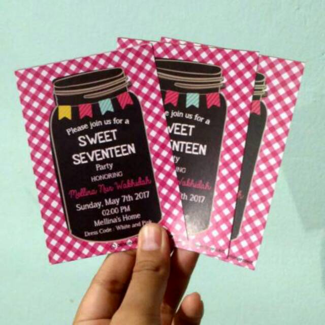 Undangan Ulang Tahun Sweet Seventeen Flower 2 Shopee Indonesia