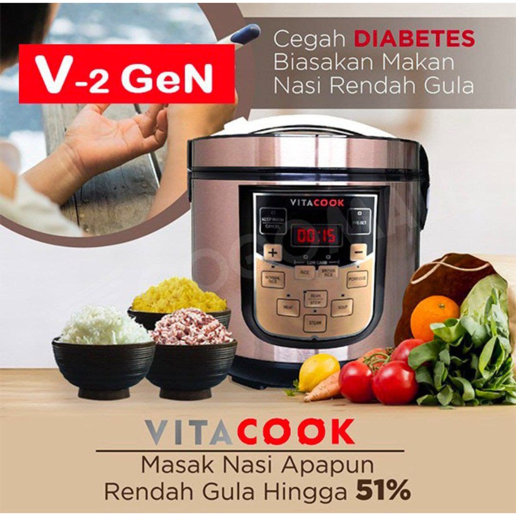 Jual VITACOOK RICE COOKER LOW CARBO SOLUSI DIET Karbo Hingga 50 Indonesia