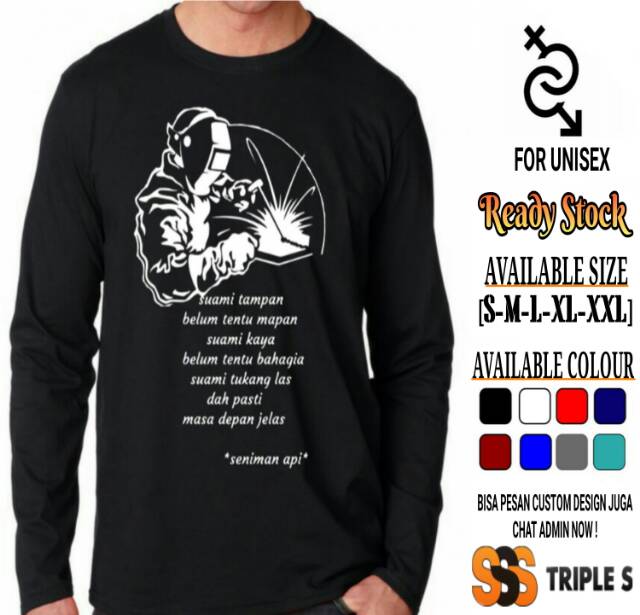 Jual Kaos Suami Tukang Las Masa Depan Jelas Kaos Kata-Kata Seniman Api Profesi Welder Welding Indonesia|Shopee Indonesia