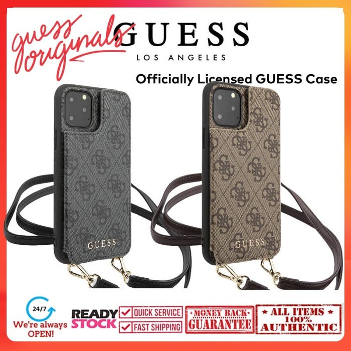 Jual Case Iphone 11 Pro Max / 11 Pro Guess Licensed Casebody W/ Strap | Shopee Indonesia