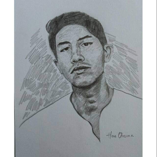 Sketsa Wajah Hitam Putih Semi Realis Tanpa Bingkai | Shopee Indonesia