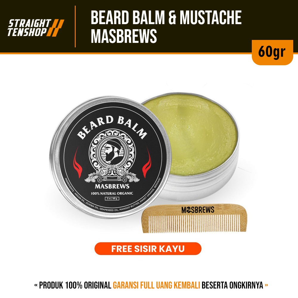 Jual MASBREWS BEARD BALM BEST WAX FOR BEARD AND MUSTACHE Shopee Indonesia