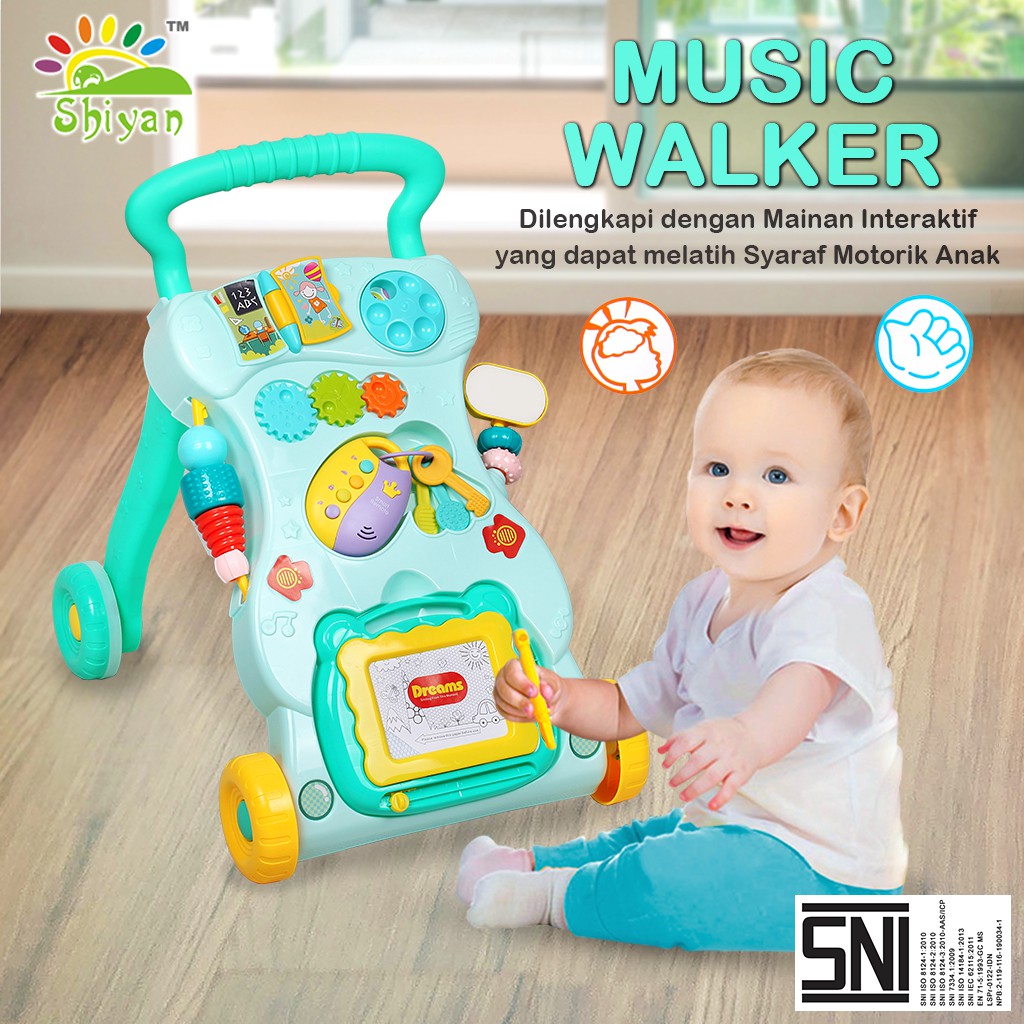 Jual Mainan Bayi Dorong / Baby Push Walker Dengan Mainan Anak Untuk Latihan Jalan Bahan Aman Dan Kuat | Shopee Indonesia