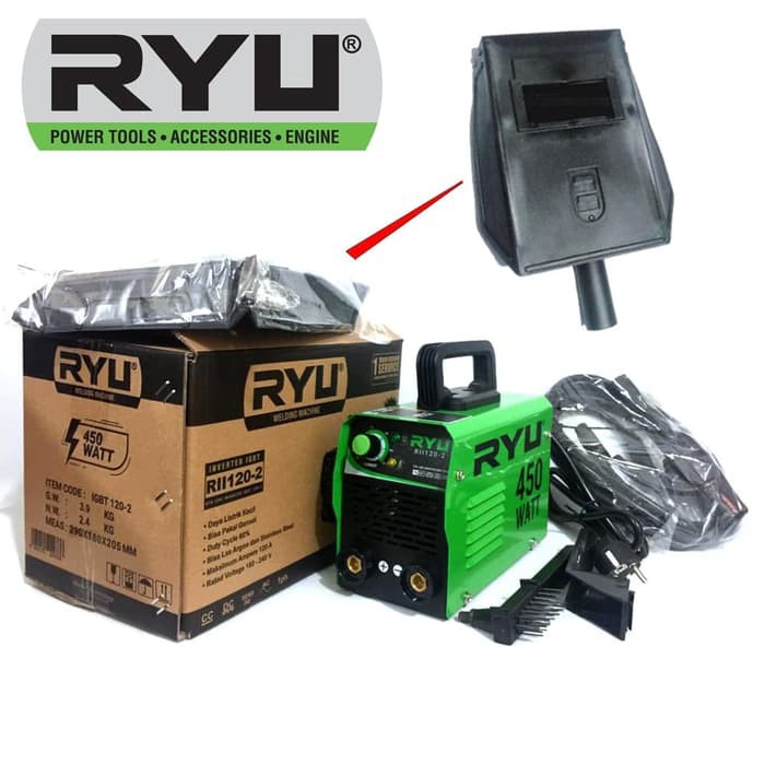 Mesin Las RYU RII 1202 450 WATT Mesin Travo Las Listrik Inverter MMA 120A Shopee Indonesia