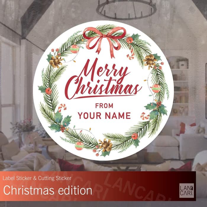 Jual Stiker Label Natal Christmas undangan amplop Stickers custom snack
