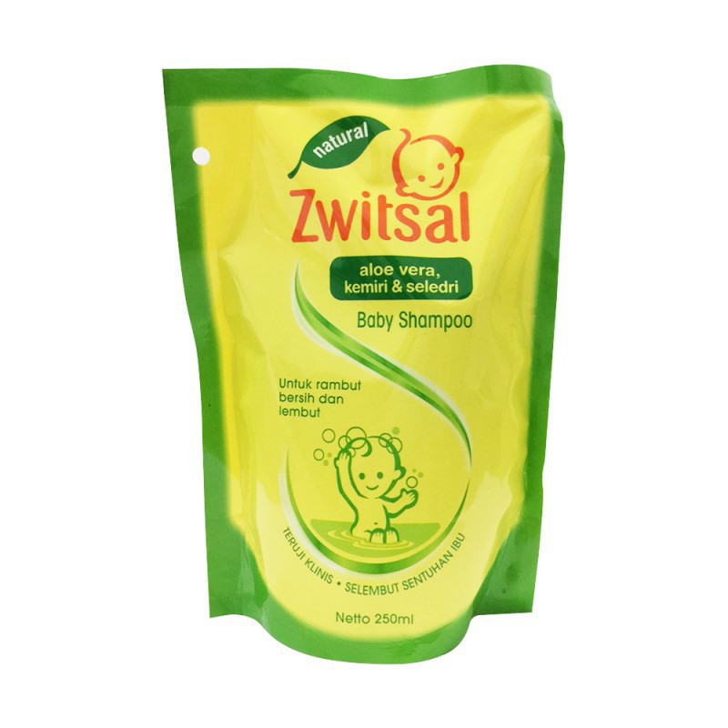 Jual Zwitsal Baby Shampoo Natural Aloe Vera Kemiri Seledri Pouch 250 Ml