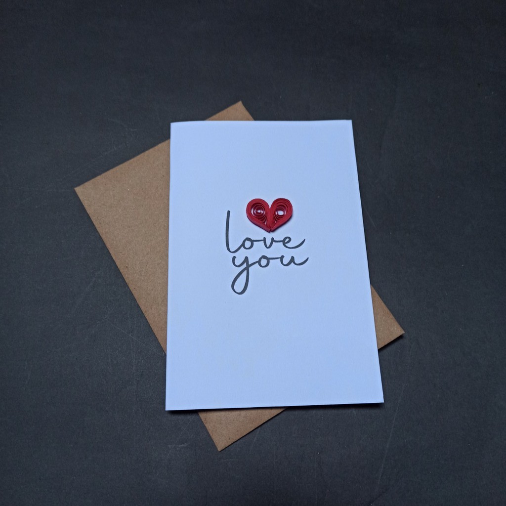Kartu Ucapan Greeting Card Love You - Quilling #02 | Shopee Indonesia