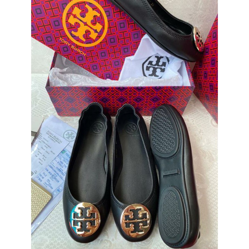 Sepatu wanita tory burch flat Miror ballerina / Kulit asli