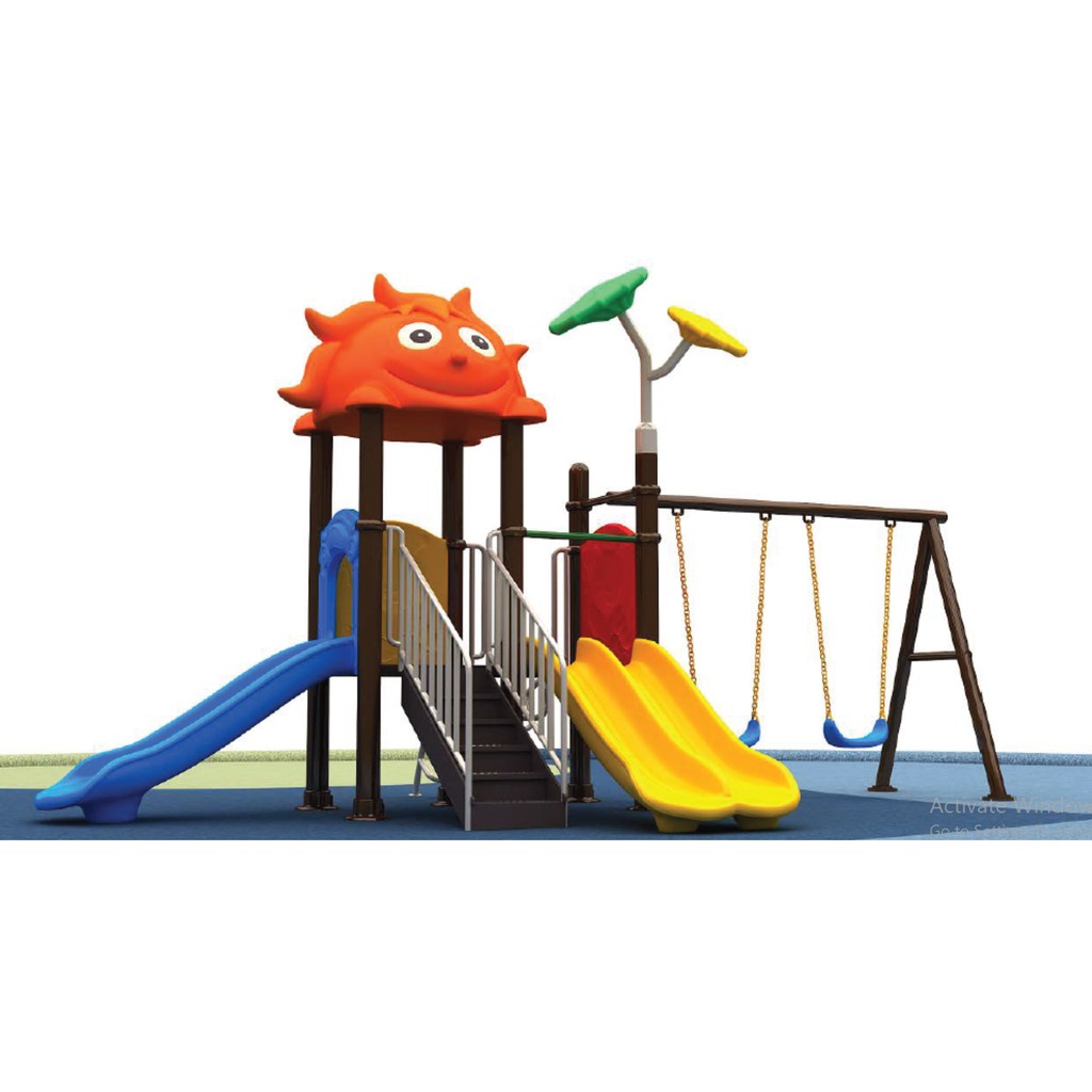 Jual Playground Mainan Anak Twin Slide Perosotan Playhouse Climber Ayunan Swing Play Ground (Jm10095) | Shopee Indonesia
