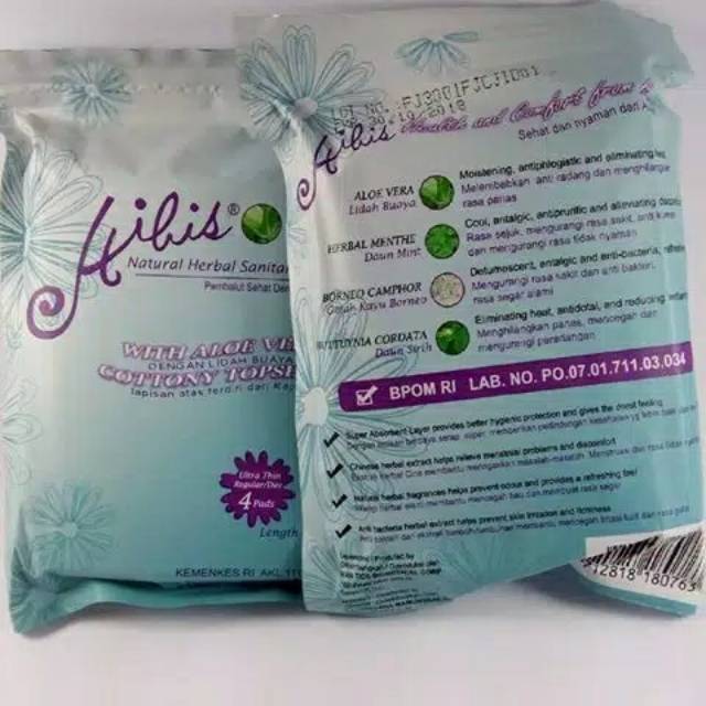 Pembalut Herbal untuk melancarkan head HIBIS REGULER USE