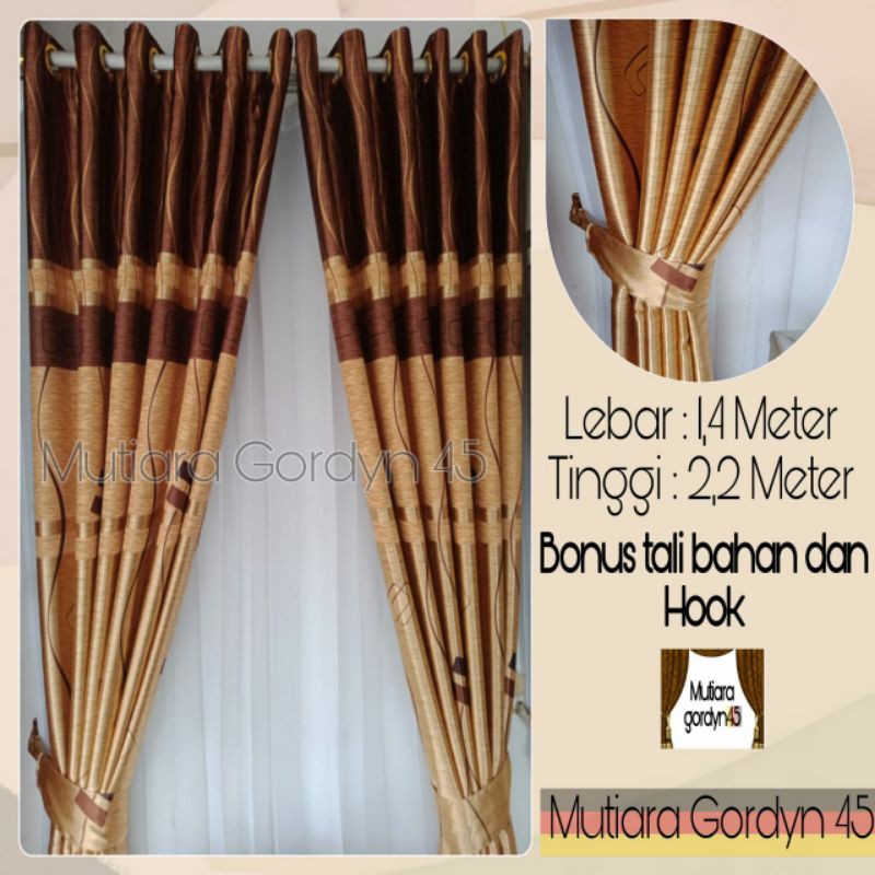 GORDENG Hordeng Murah Blackout Minimalis ABSTRAK KING COKLAT Shopee