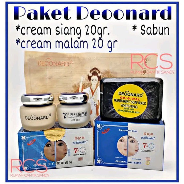 Promo Paket Deoonard Cream Siang Malam Sabun Deonard 20gram terlaris