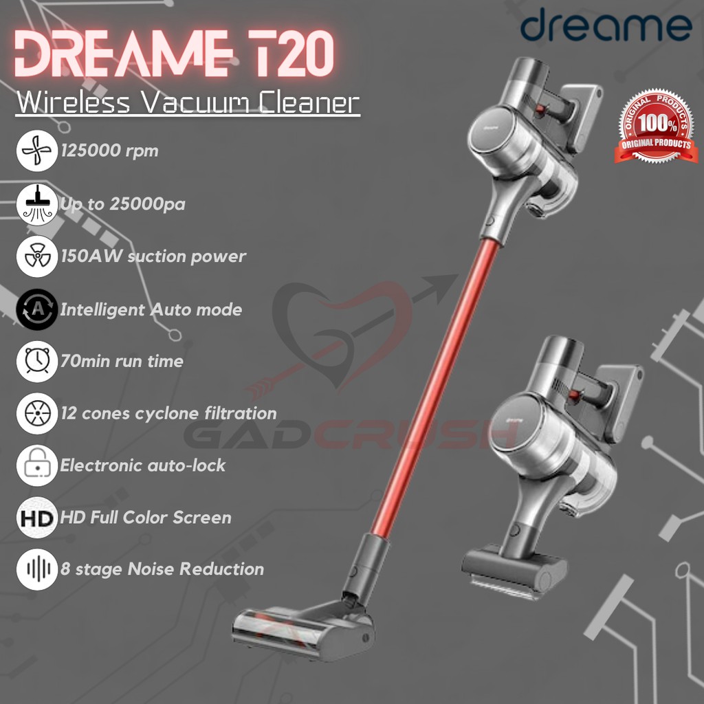 Dreame T20 Wireless Vacuum Cleaner Cordless 2in1 Handheld mirip Dyson