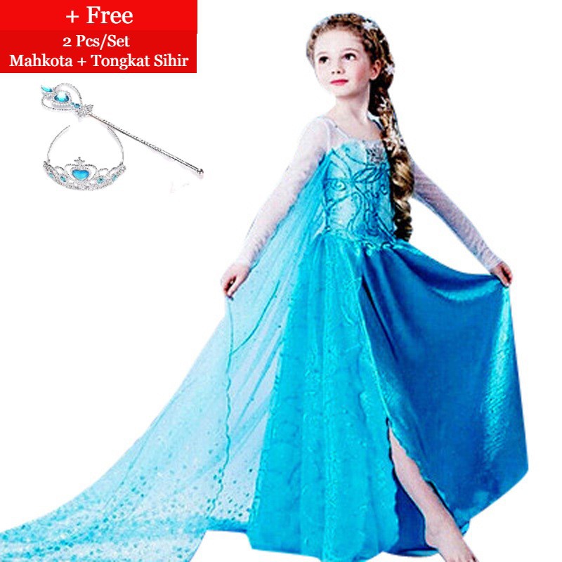 Jual Gaun Frozen Elsa / Dress Frozen Elsa Kostum Princess / Dress Anak