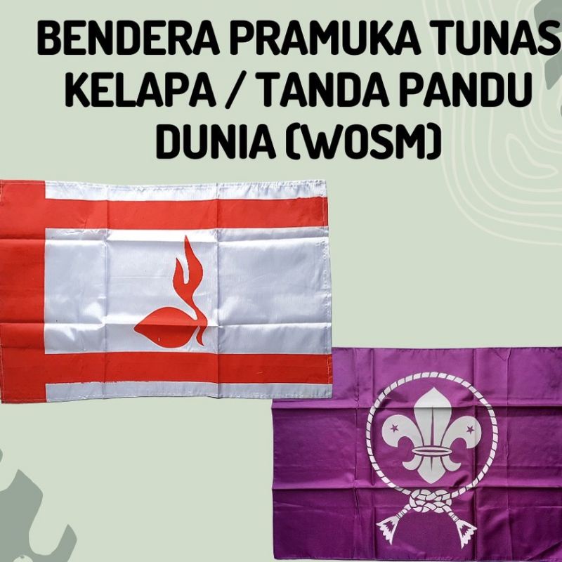 Jual Bendera Pramuka Tunas kelapa atau WOSM 50x75cm Shopee Indonesia