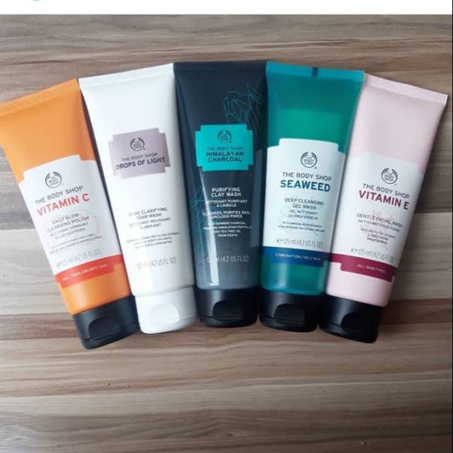 Jual THE BODY SHOP FACIAL WASH VITAMIN E , DROPS OF LIGHT , VITAMIN C
