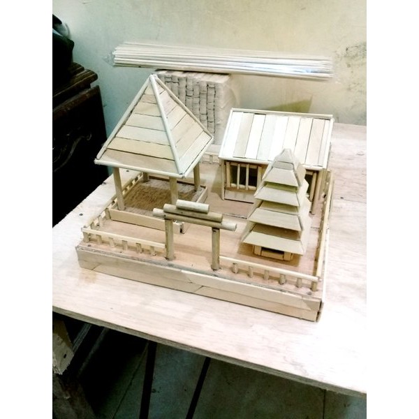 miniatur rumah adat bali dari stick ice cream | Shopee Indonesia