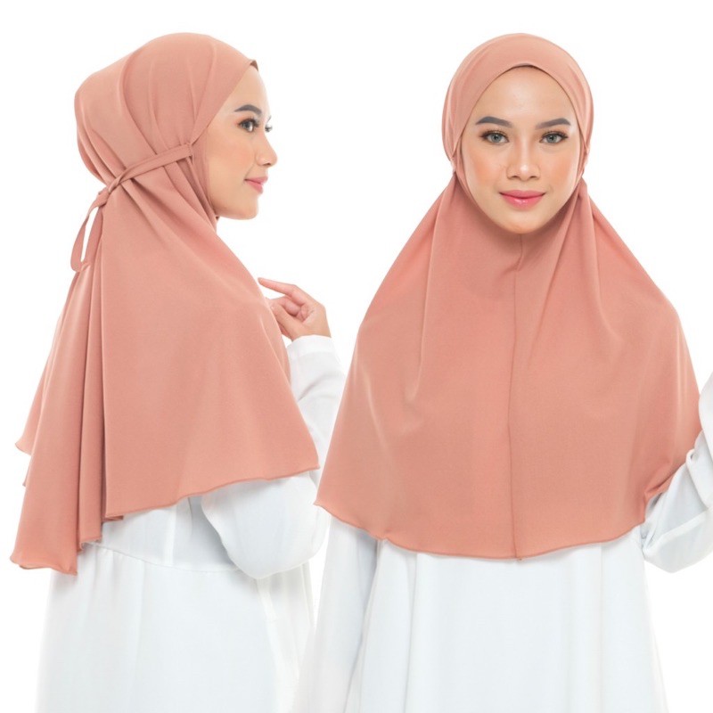 Bergo Maryam Diamond Jahit Tepi Aisyah Tali Non Pet Hijab Instant