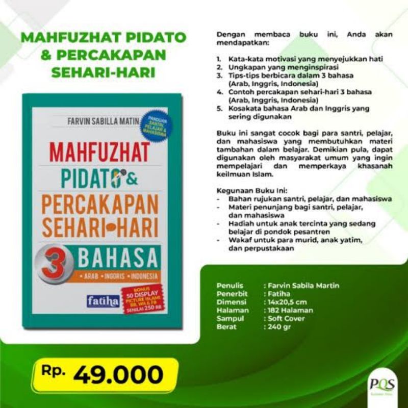 Jual Pidato Dan Percakapan Sehari Hari Mahfuzhat 3 Bahasa Arab Indonesia Inggris Indonesia|Shopee Indonesia