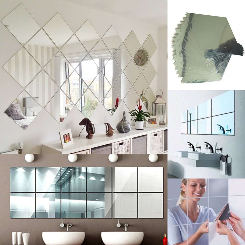 Jual Cermin Akrilik Hexagonal Mirror Wall Stiker Kaca Tempel Dekorasi