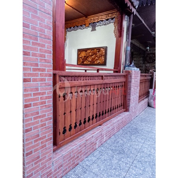 Jual Ralling pagar model klasik rumah joglo kayu jati lawas Shopee