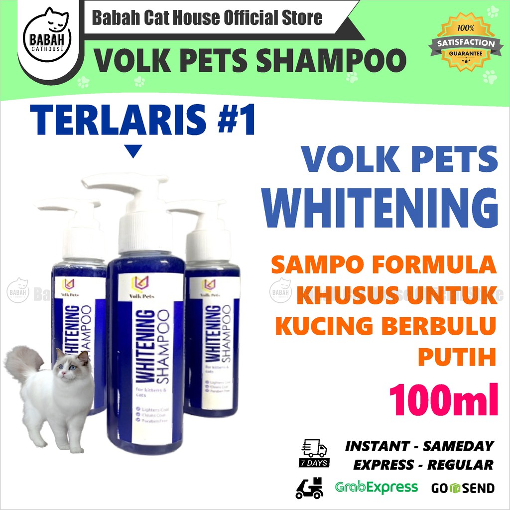 VOLK PETS WHITENING Sampo Kucing Khusus Bulu Putih Cat Shampoo Shampo