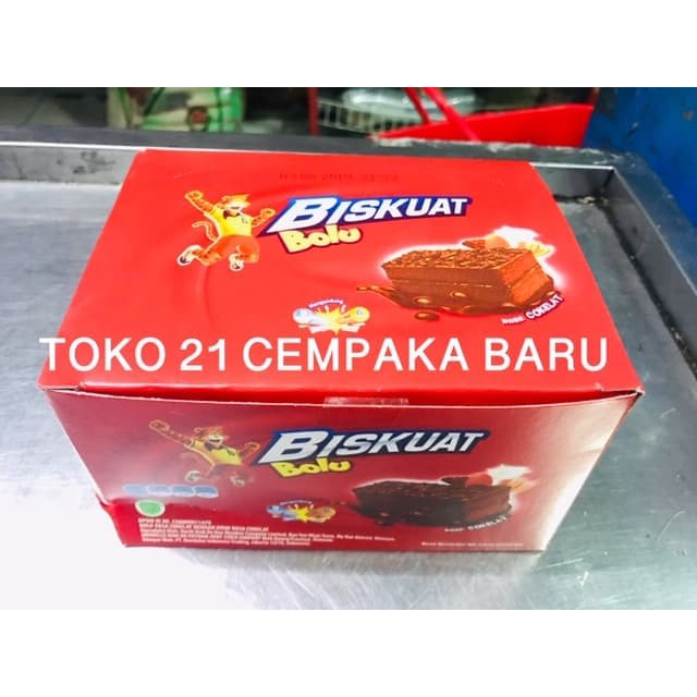 Biskuat Bolu Rasa Coklat 1 BOX isi 12 PCS Biskuat Bolu Cokelat Murah