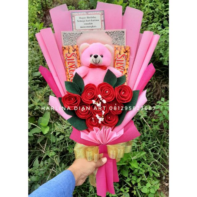 Jual Buket Bunga Boneka Coklat Silverqueen Bagus Mewah | Shopee Indonesia