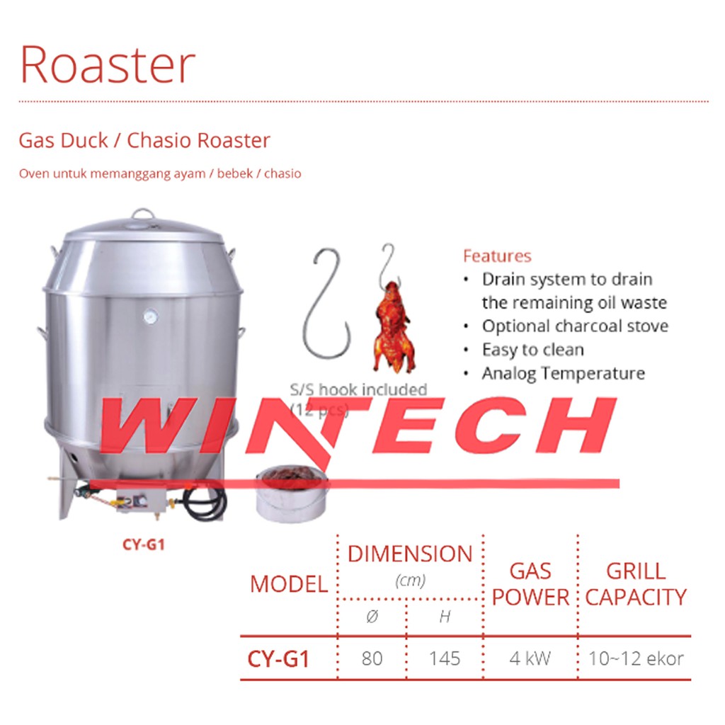 Jual GETRA CYG1 Oven Pemanggang Apollo Ayam Bebek Chasio Roaster Gas