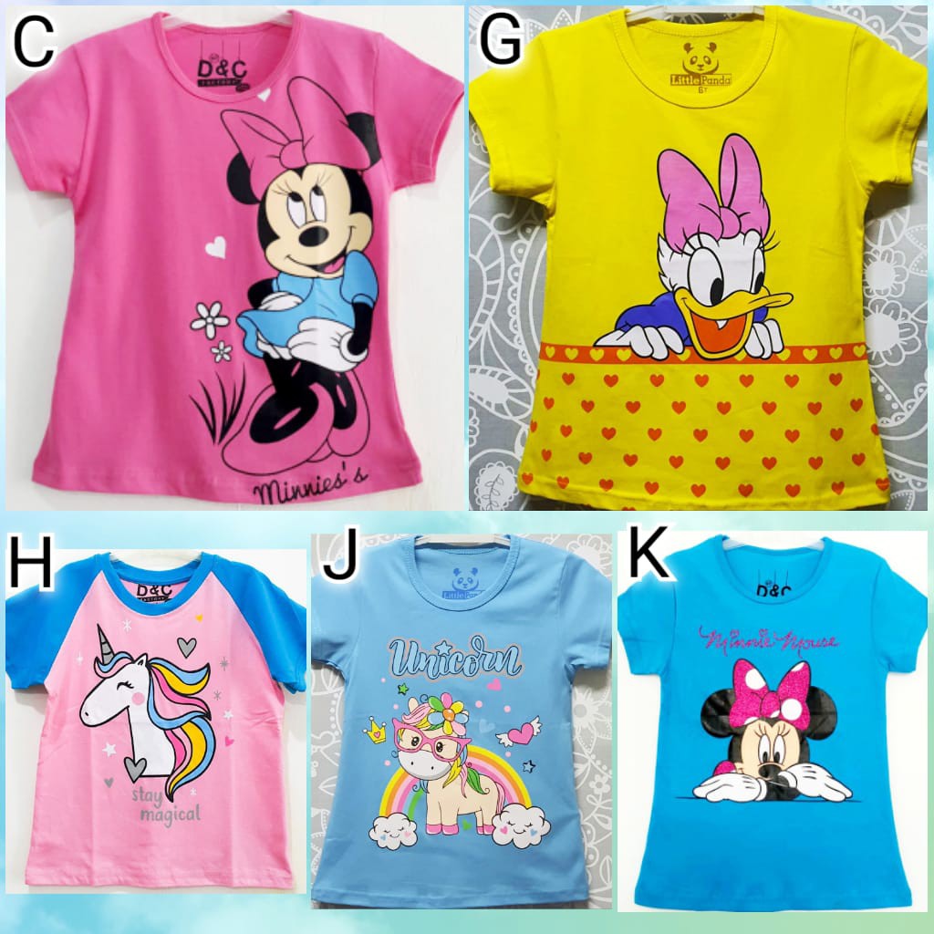 kaos anak perempuan karakter motif girly aneka macam