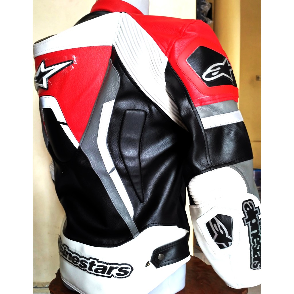 Jual Jaket Motor Alpinestar Jaket Touring Kulit Keren Full Protector Biker Merah Biru Hitam No Dainese | Shopee Indonesia