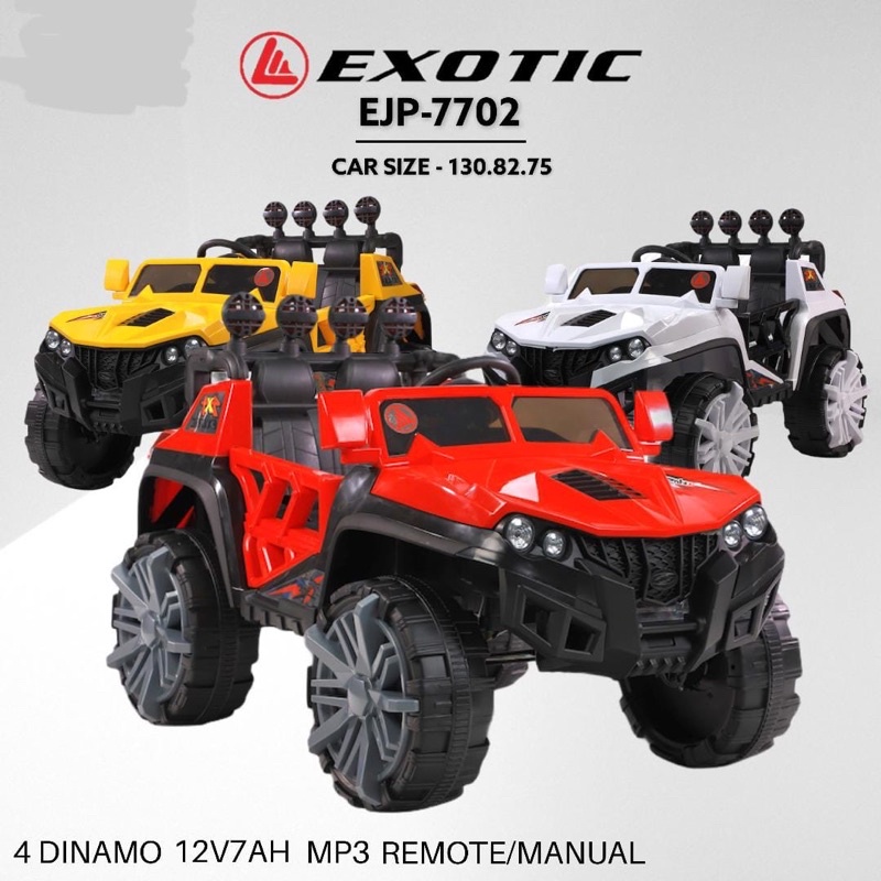 Jual Ada Toko Mainan Mobil Aki Anak Mojokerto Exotic 7702 Jeep 12 Volt Dinamo 4 | Shopee Indonesia