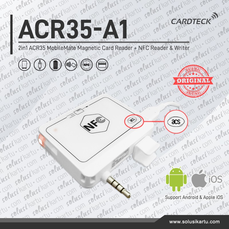 Jual NFC Card Reader Writer RFID Android iOS Mobile Mate ACS ACR35A1