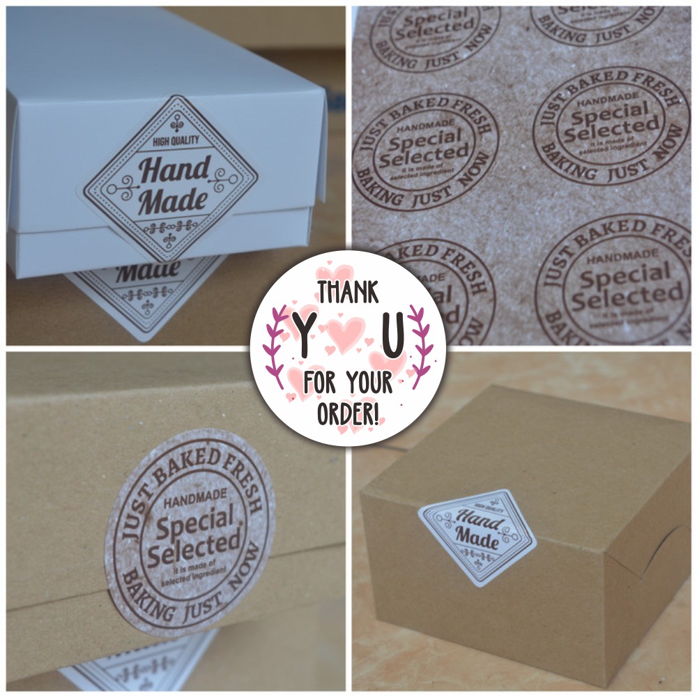 Label Sticker Sealer Roti Donat Brownies Roll Cake Just Baked Fresh