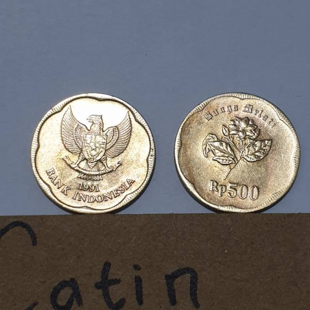 SH575 1 keping uang koin 500 rupiah melati keluaran tahun