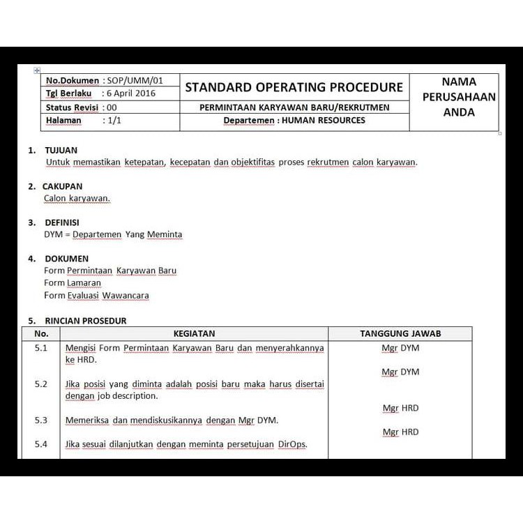Contoh Format Job Description Karyawan Guru Ilmu Sosial