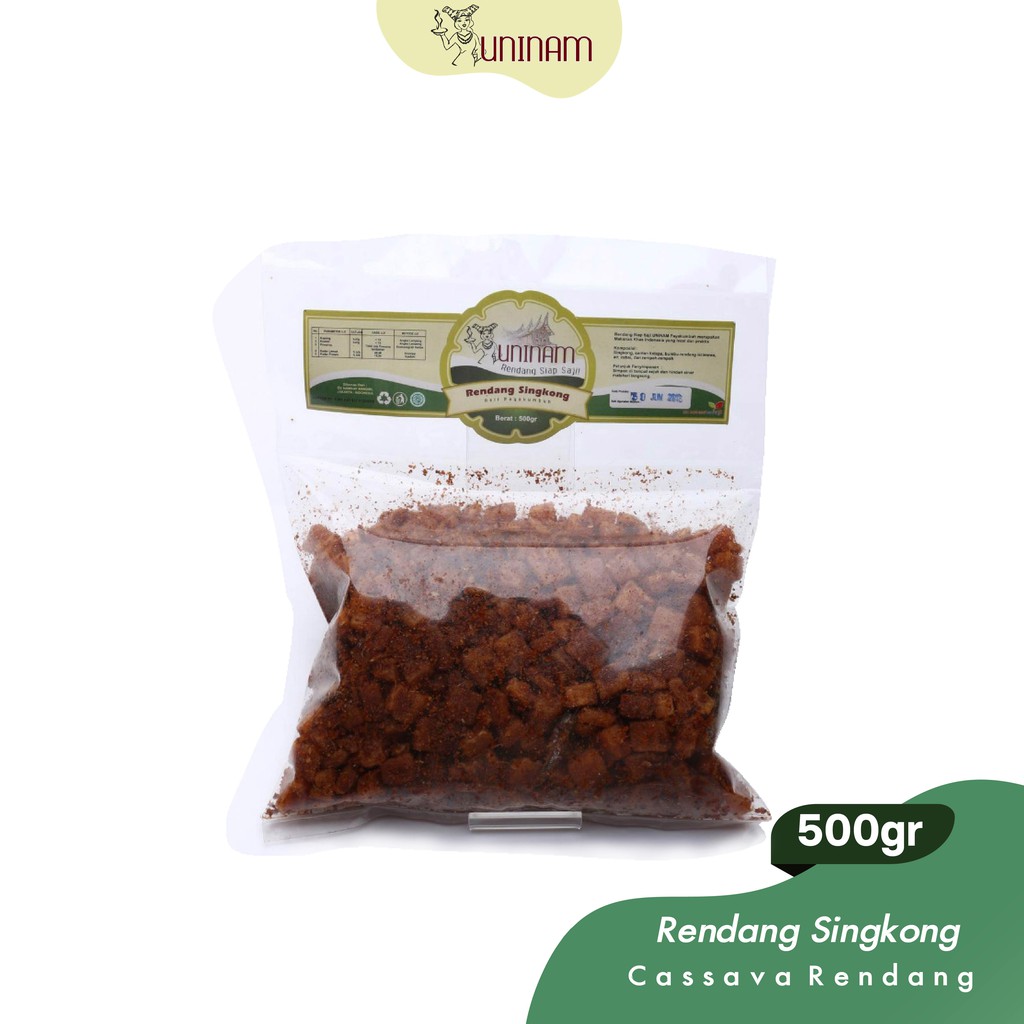 UniNam Rendang Singkong 500gr / Rendang Padang Cemilan Makanan Cepat