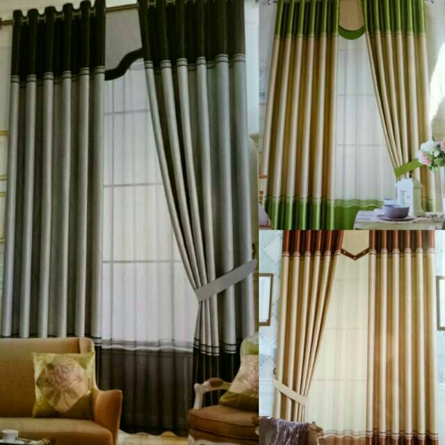 Gorden motif gordyn minimalis korden bhn blackout bludru tebal import