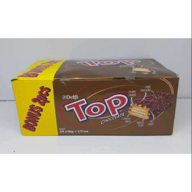 Jual Top Chocolate Wafer Coklat Caramel Eceran 1000 1Box Isi 24Pcs | Shopee Indonesia