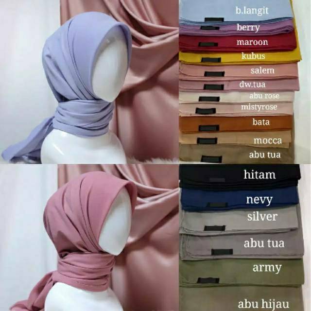BISA COD 80 WARNA Jilbab Segiempat Basic Voal Umama Etalase 1 Shopee