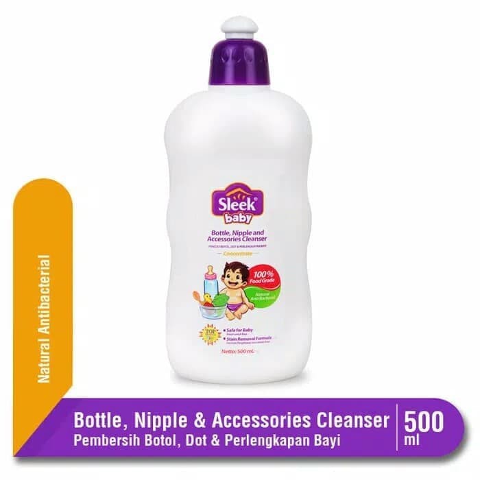 Jual SLEEK Bottle Nipple CLEANSER 500 ml Sabun Cuci Botol Dot Bayi 500ml Kemasan Botol EXP