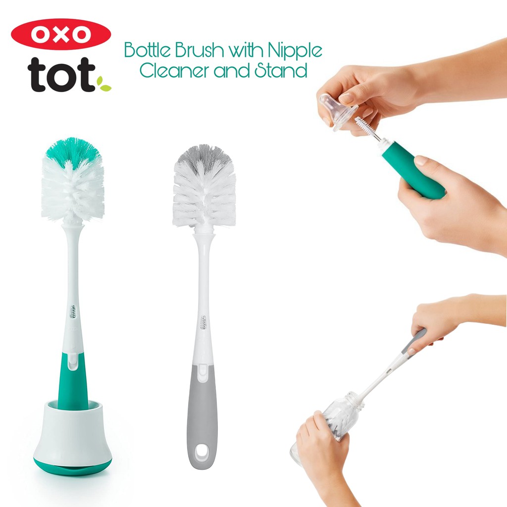 Jual Oxo Tot Bottle Brush with Nipple Cleaner & Stand Shopee Indonesia
