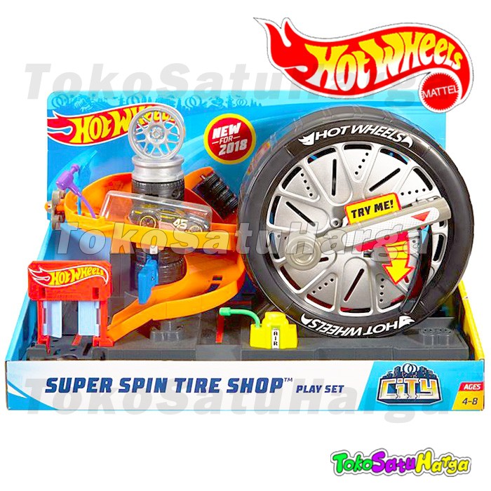 Jual Hot Wheels Track Hotwheels City Super Spin Tire Shop Play Set Diecast | Shopee Indonesia