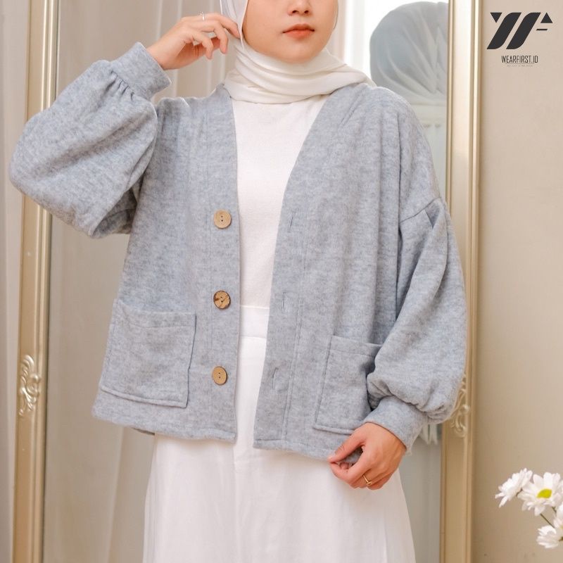 Jual Jaket Crop OlinButton Bahan Cotton Fleece Premium (BUY 1 FREE GIFT