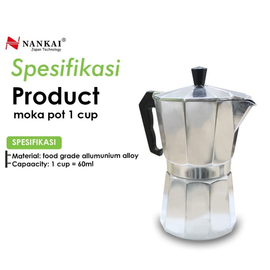 Jual Moka Pot 1 Cup / Espresso Coffee Maker 1 Cup Nankai Alat Pembuat