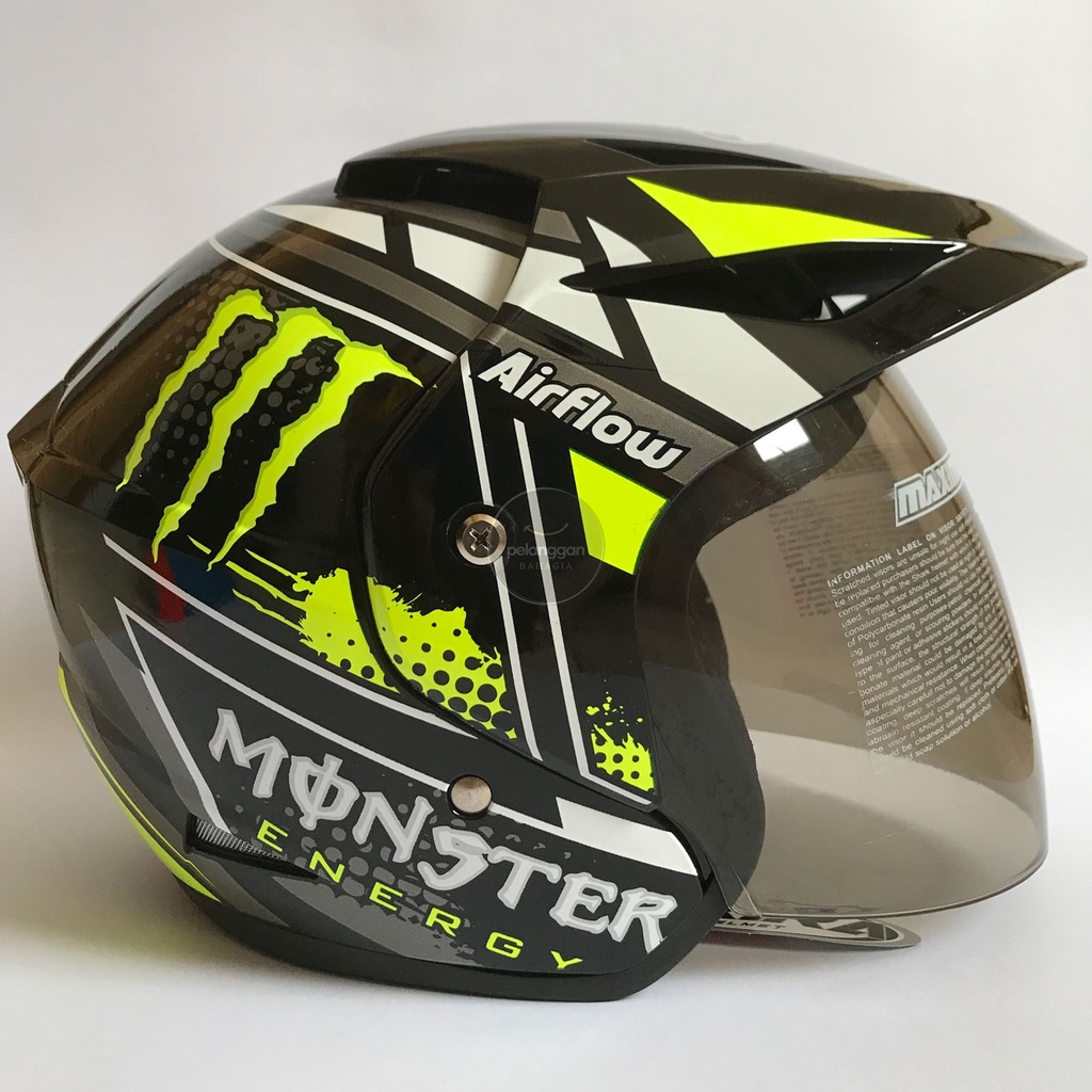Jual Helm Half Face Murah Bagus Keren SNI Monster Hitam Indonesia
