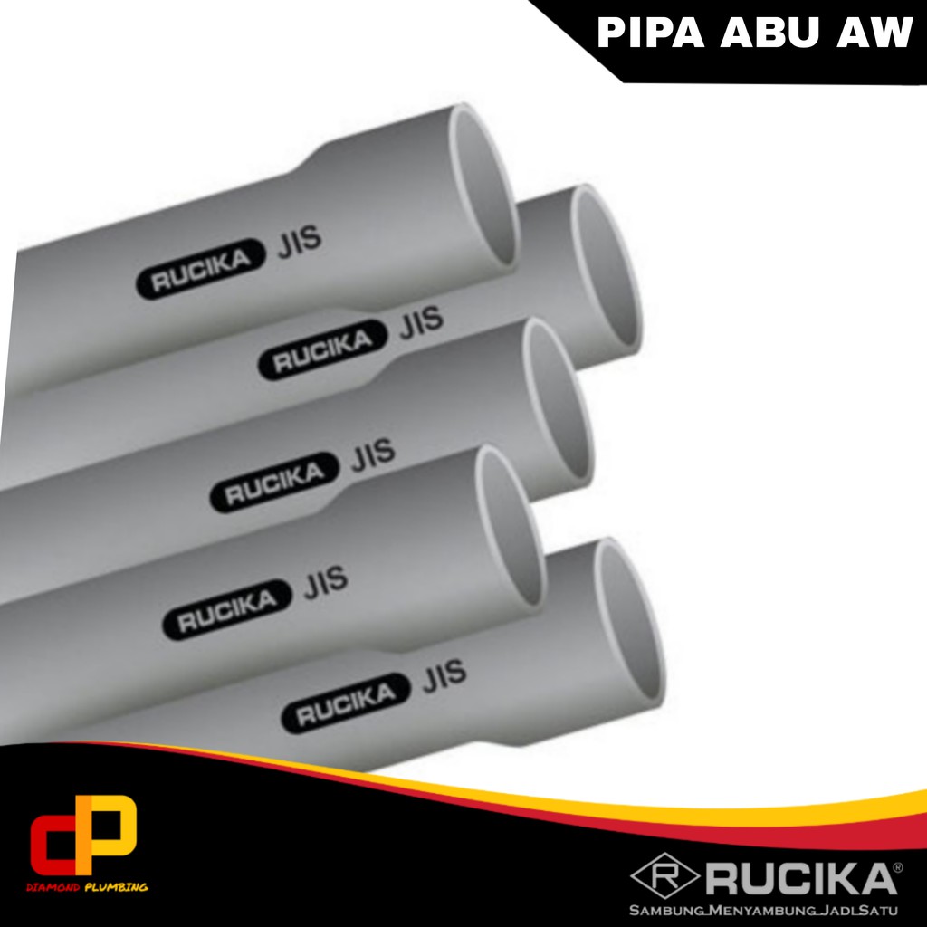 Jual Pipa PVC RUCIKA 4" inch tipe AW ABU JIS VP / Pralon AW panjang 4