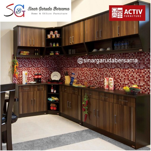 Jual Kitchen Set Dapur / Lemari Dapur Warna Cokelat Merk Activ Kofi | Shopee Indonesia