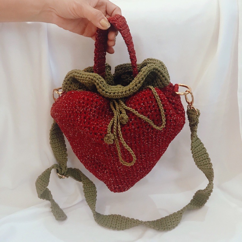 Strawberry Bag // Tas Rajut Handmade Shopee Indonesia