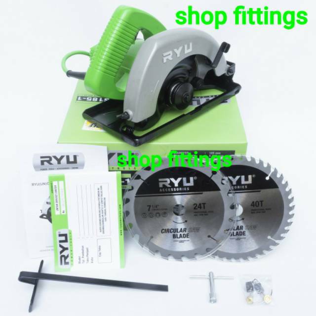 RYU RCS 185 1 Circular Saw 7 inch Mesin Sirkel Gergaji Potong Kayu Circle FREE 2 Mata Blade
